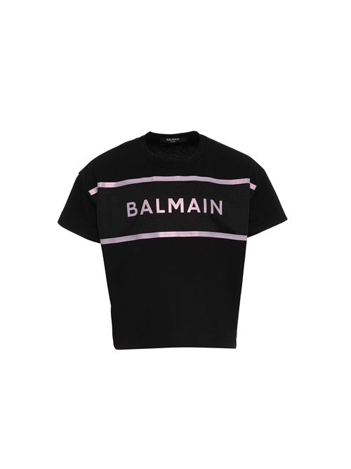 T-shirt, bambina, logata. BALMAIN | BS8B81 Z0082930RS